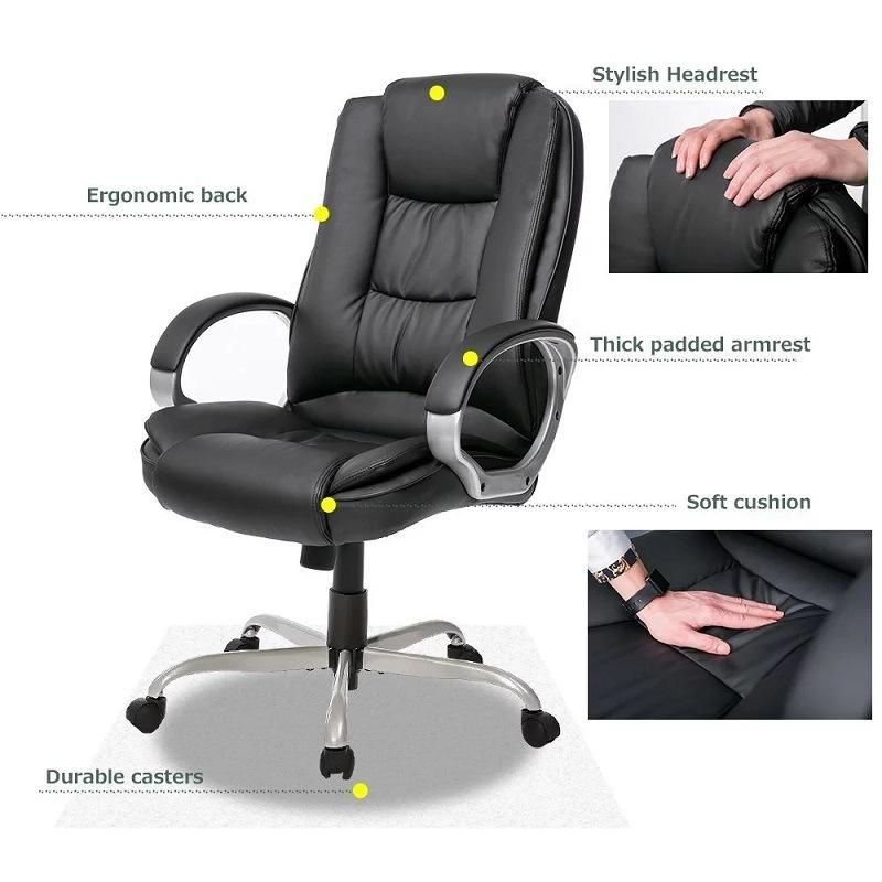 Popular Middle Back Cheap Leather Executive Ergonomic Swivel Modern Manager Office Chairs