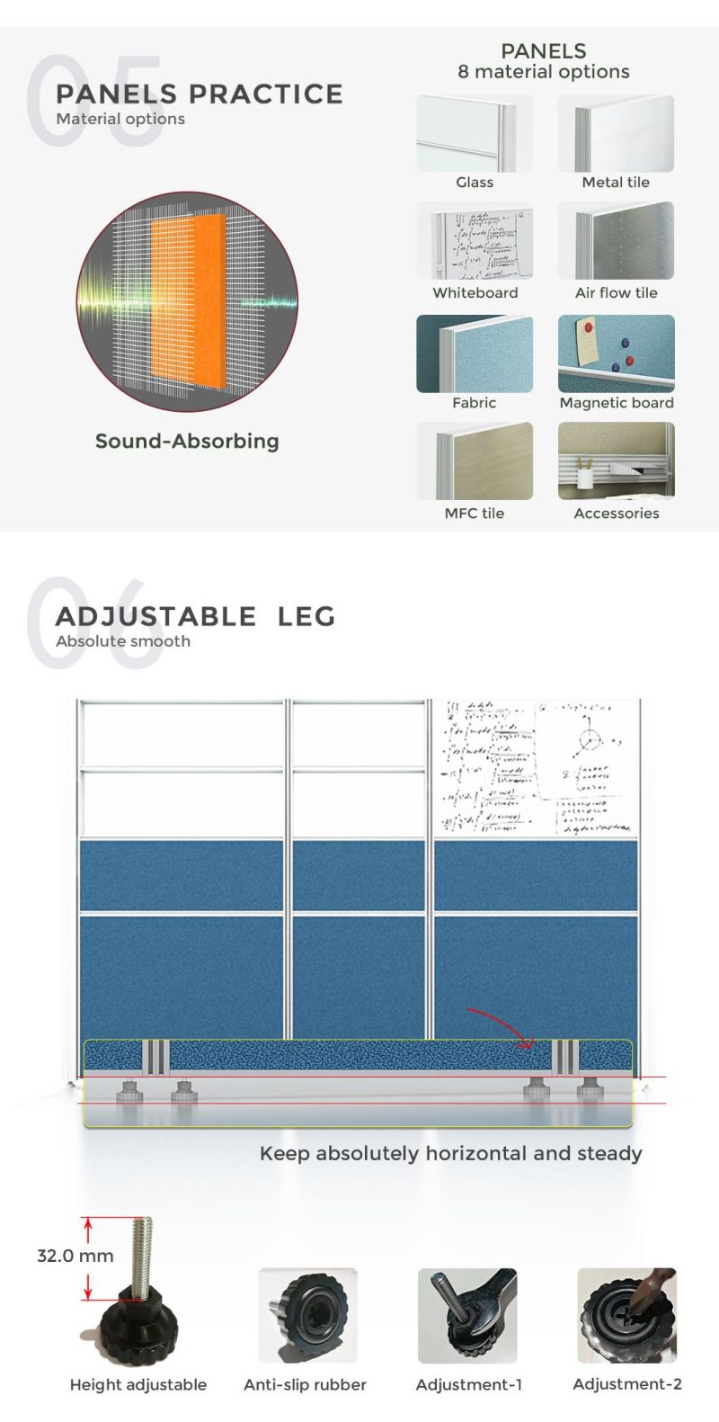 Panel System Dividers Aluminum Partitions Office Cubicle Partition Round Workstation Office Furniture