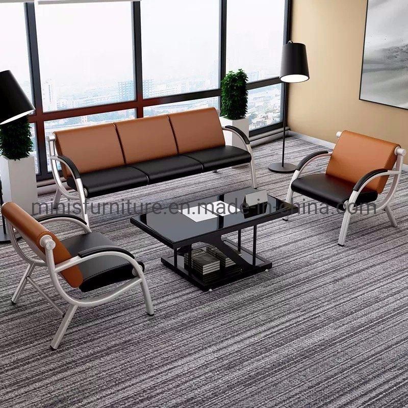 (M-SF29) Simple Manager Boss Office Sofa Commercial Visitors Negotiating Area Leather Wood Frame Sofa Tables Combination