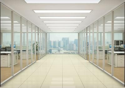 Office Clean Glass Partition Wall Aluminium Frame Soundproof Dismountable Office Glass Partition for Bank