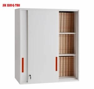 Short 3 Tiers Sliding Door Cabinet Made of Steel for Office File Storage