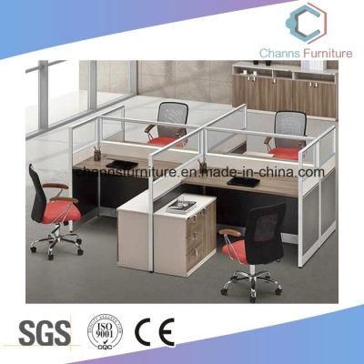 4 Seats Classical Design Wooden Workstation with Glass Partition (CAS-W1885)