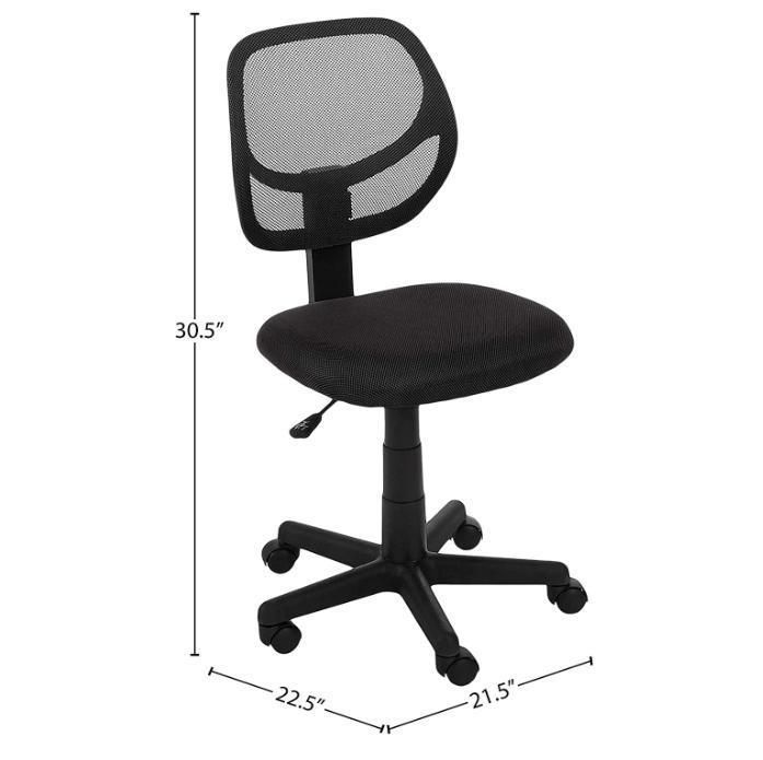 Factory Design Small Armless Mesh Chair Nylon Base Office Chair