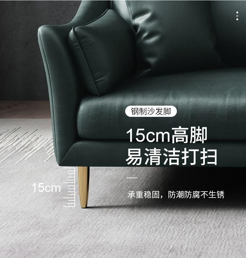 Wrapped Round Type Longer Living Couch with Plating Hardware Foot