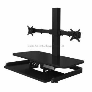 Design Electric Standing Desk Converter Height Adjustable Electric Sit Stand Converter with Keyboard Tray