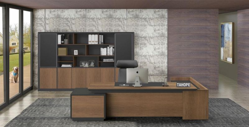 Commercial Wood Partition 4 Person Modular Office Furniture Computer Staff Workstation Desk