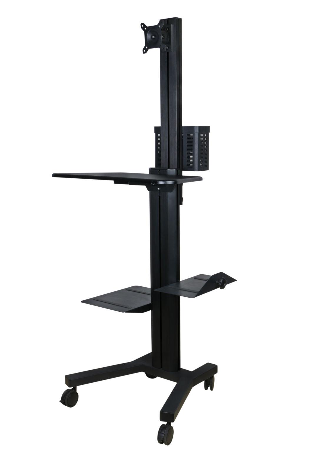 Mobile Computer Workstation 1-Monitor 10-24" Height Adjustment