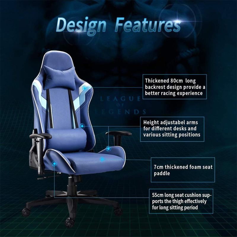 Gaming Chair 360 Swivel Adjustable Racing Chair with Footrest