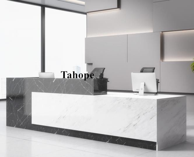 Company Hotel Training Institutions Modern Paint Marble Simple Creative Office Reception Desk