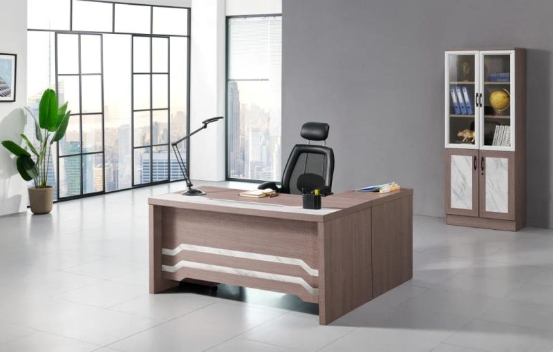 Luxury L Shaped Computer Table Wooden Modern Office Executive Desk