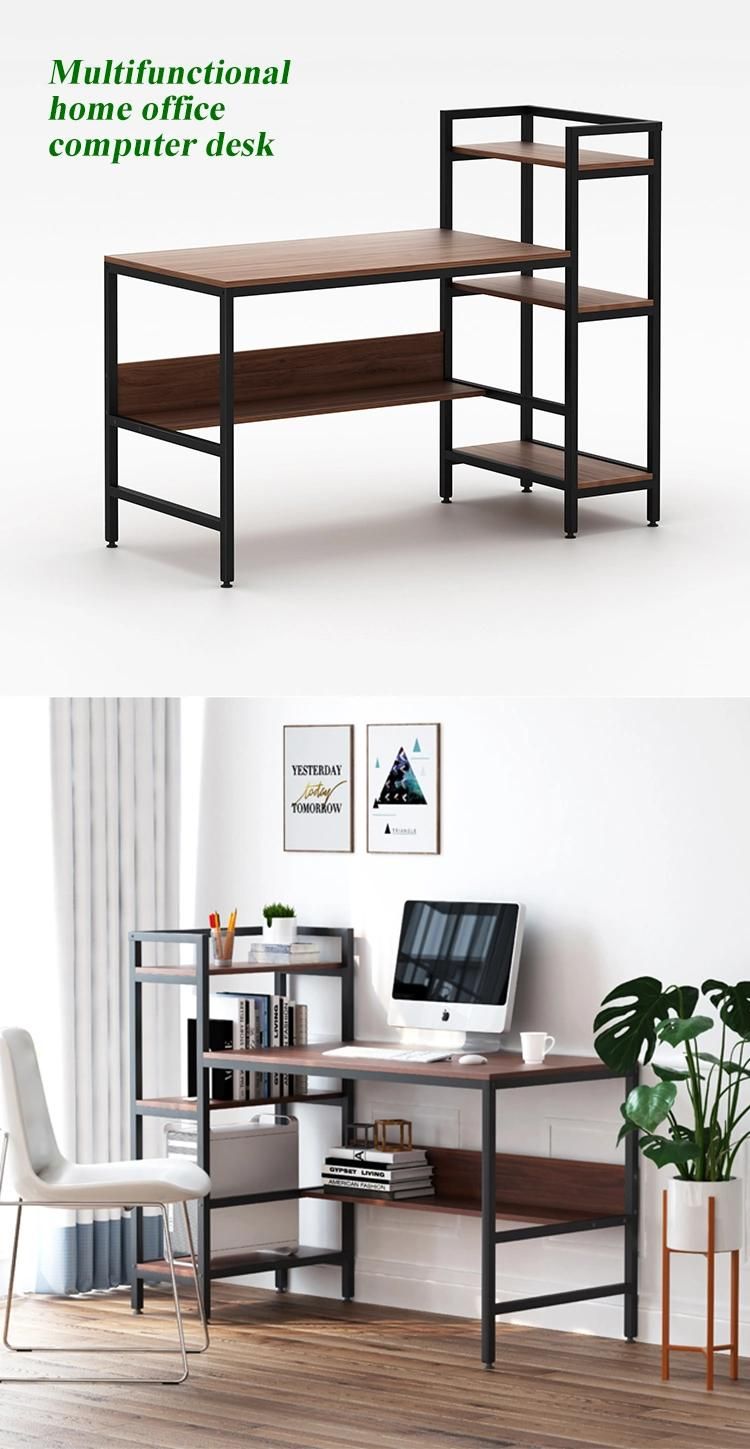Work Home Desk with Folding and Computer with Storage Furniture Office Table with Shelf