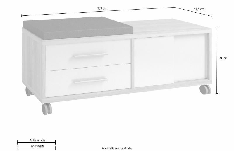 Simple Cabinet Office Wood Computer Desk with Metal 2 Drawers Cabinet