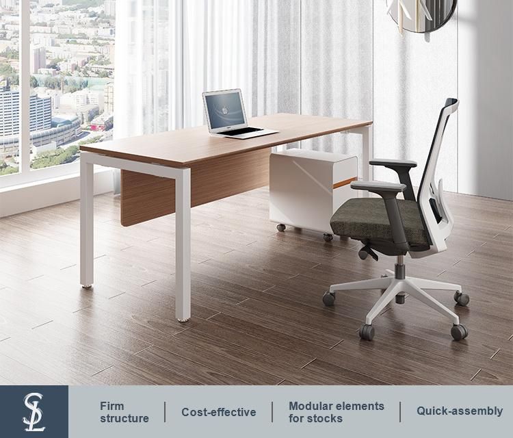 Luxury Wooden Office Furniture Executive Table with Steel Leg