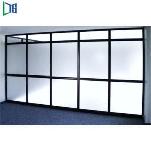 High Quality Grilled Design Morden Aluminium Frame and Double Glazing Wall Office Partition