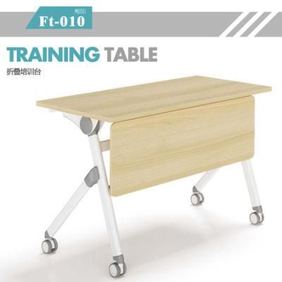 Low Price Modern Training Room Tables Panel Top Metal Support Folding Training Table