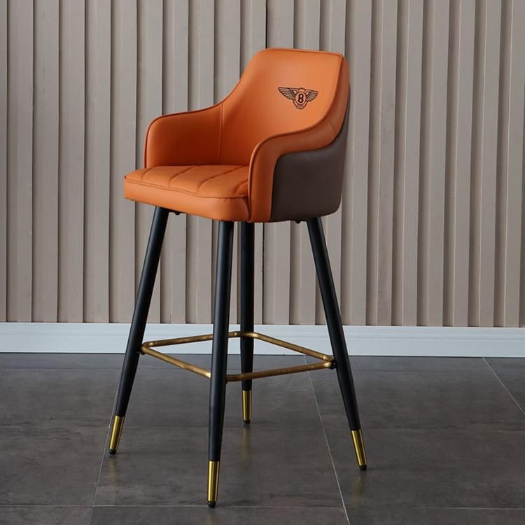 Metal Legs Leisure Chair High Back Lounge Bar Chair