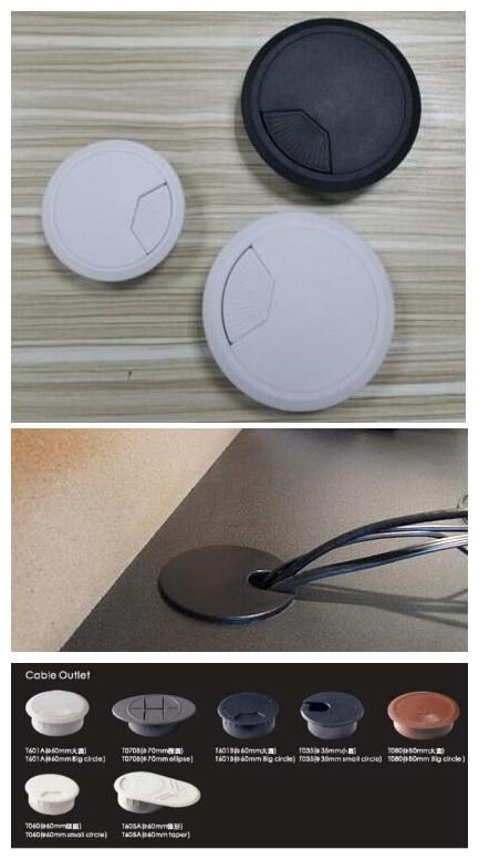 Office Plastic Desk Grommet Office Grey Cable Outlet Office Accessory