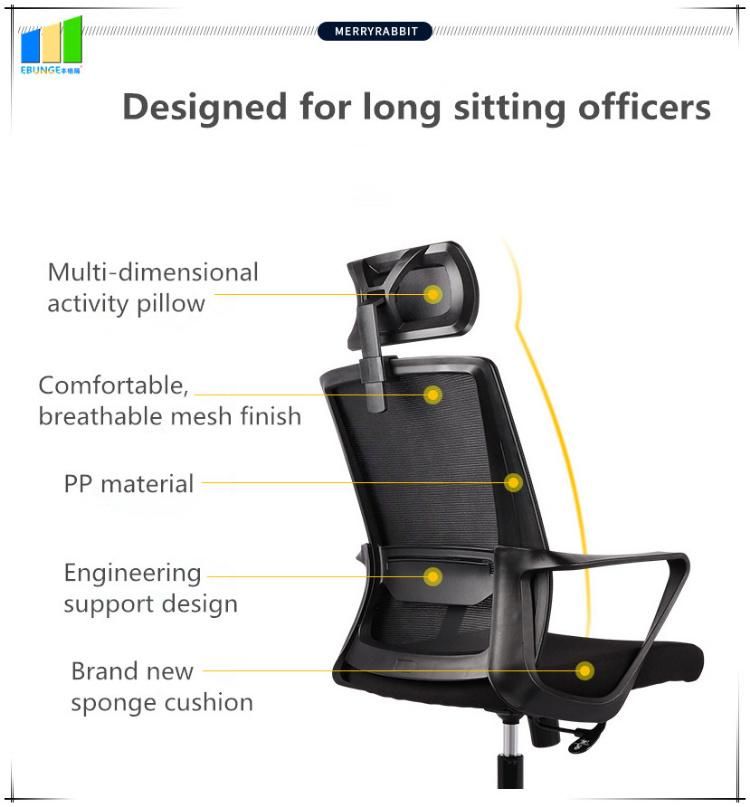 No MOQ Nylon Armrest PP Frame Office Workstation Swivel Fabric Office Chairs