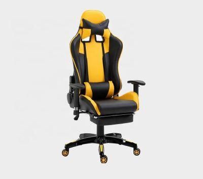 Reclining PU Leather Gaming Chair with Footrest