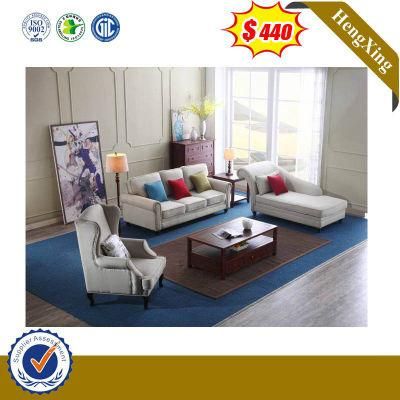 Modern American Style Living Room Furniture Bedroom Set Leather Single Hotel Dining Chair 1+1+3 Fabric Sofa Set