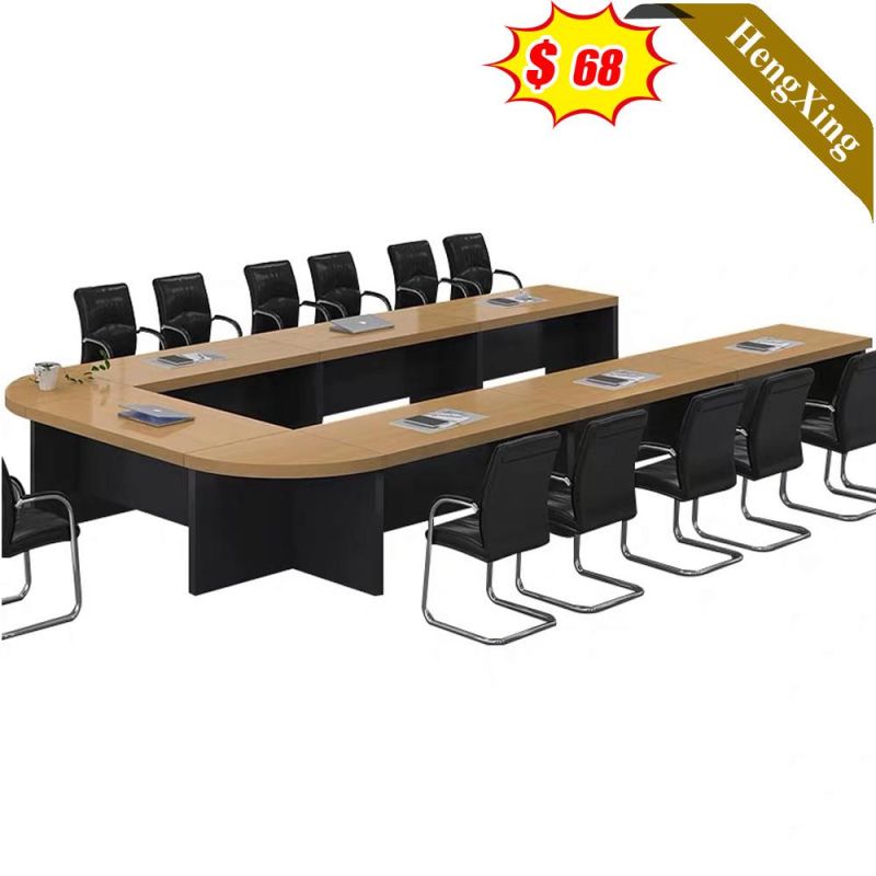 Metal Leg Wooden Long Office Meeting Table for Conference Room