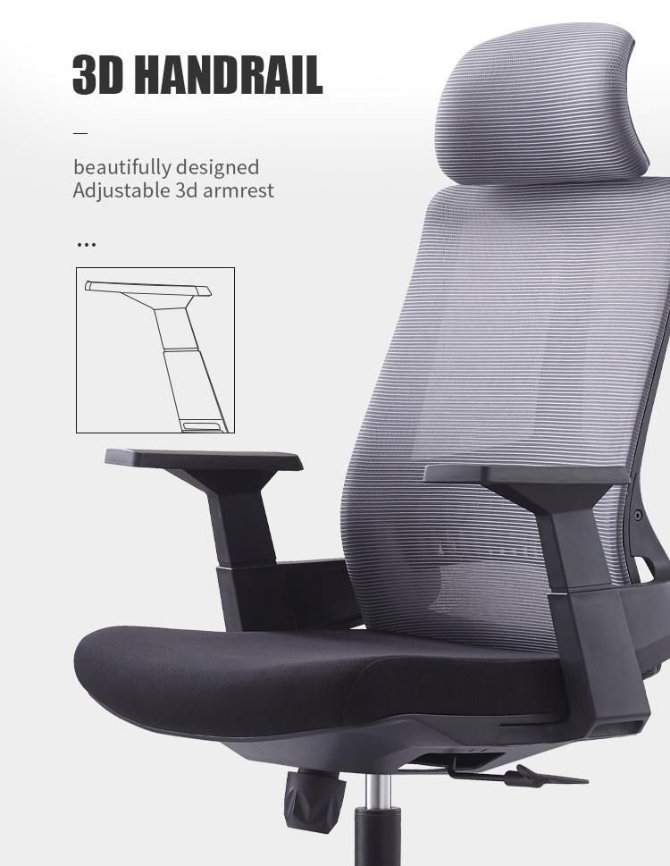 High Back 3D Armrest Swivel Executive Gaming Home Furniture Korea Mesh Office Chair