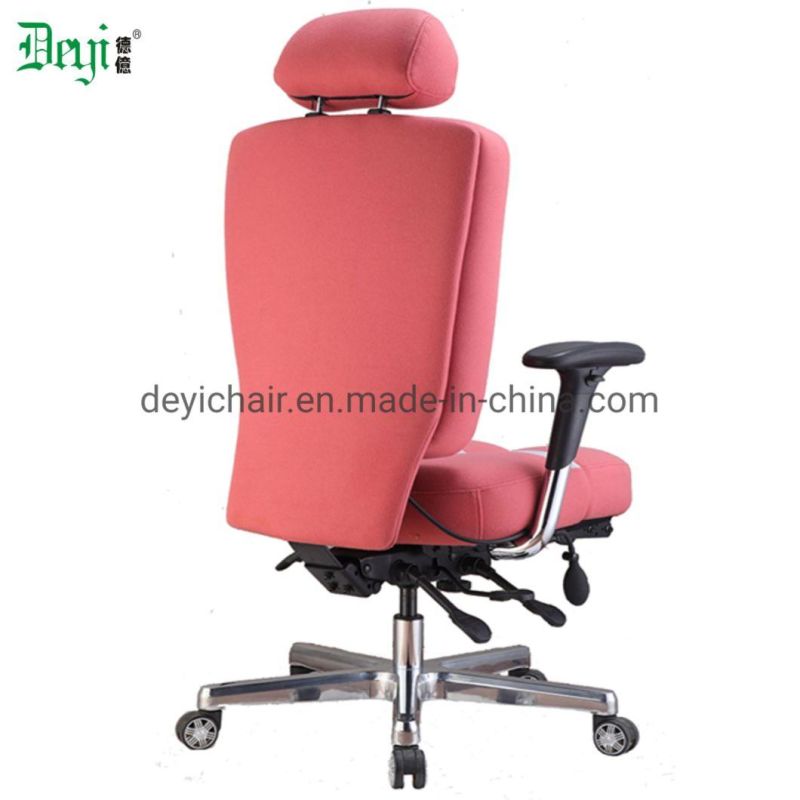 5 Lever Heavy Duty Mechanism with Height Adjustable PU Arms and Headrest 350mm Aluminum Base and Nylon Castor Chair