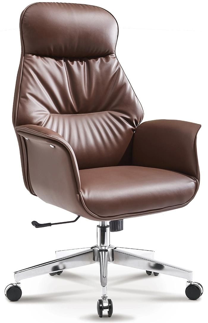 Good Quality Modern Revolving Executive Upholstery Metal Armrest Office Leather Chair