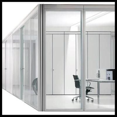 Modern High End Office High Wall Tempering Glass Partition with Shutter
