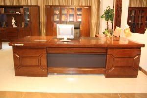 Large MDF Veneer Solid Wood Boss Executive Table Office Furniture with Executive Desk