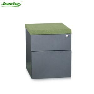 Customized Size Metal 2 Drawer Pedestal with Cushion Under Table Movable File Cabinet