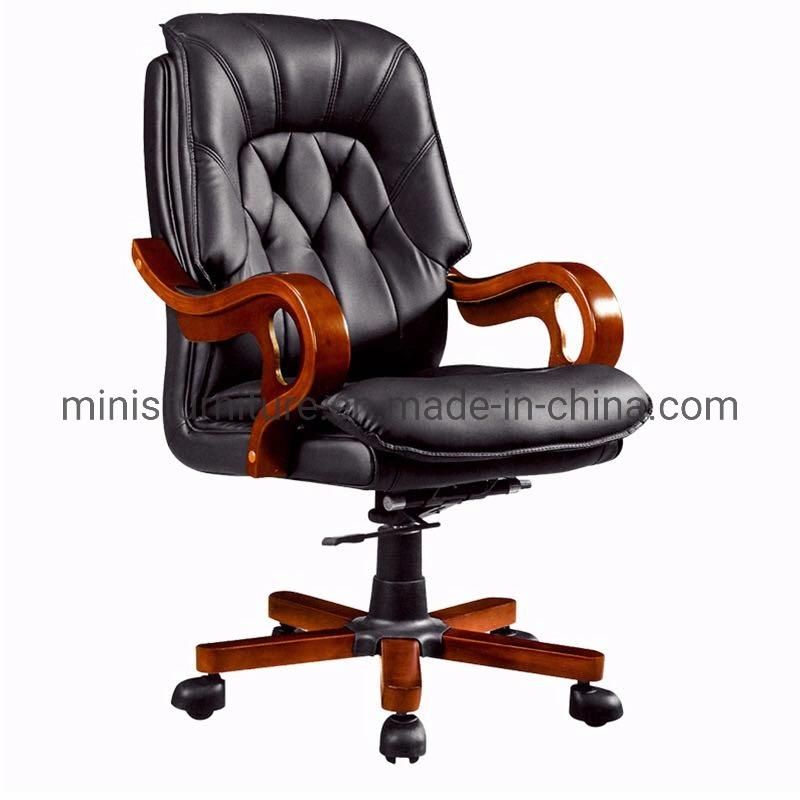 (M-OC119) Luxurious Executive Boss Rotary Cow Leather Office Chair for Office Work