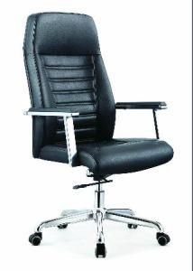 High Back Stainless Steel Arms Metal Base Work Manager Boss Chair