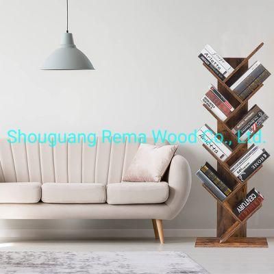 9-Shelf Tree Bookshelf Bookshelves Floor Standing Tree Bookcase in Living Room Home Office