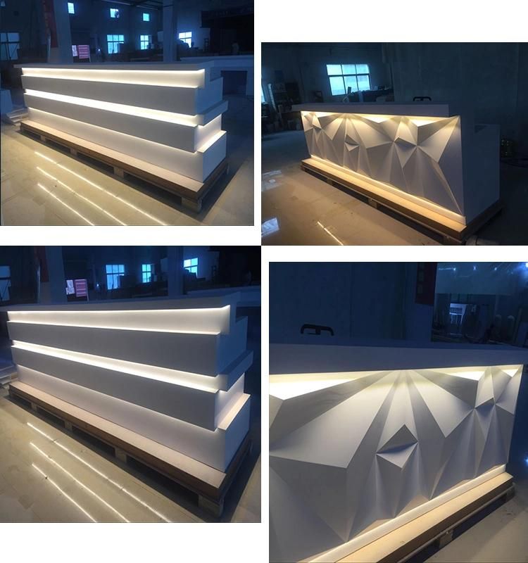 Contemporary Design Artificial Marble Curved Reception Counter