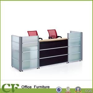 Modern Customized Office Glass Front Counter Design Standing Reception Desk