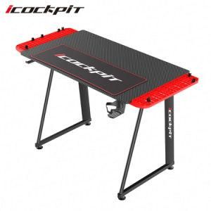 Icockpit Gaming Table PC Desk Carbon Fiber Top Expansion Shelf Metal Gaming Desk