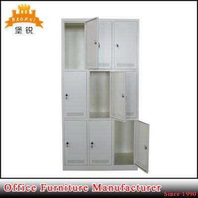 9-Door Steel Changing Room Lockable Clothing Simple Design Locker for Gym Club