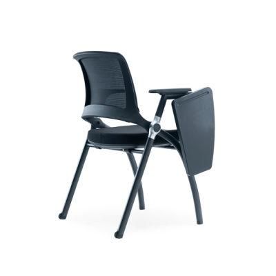 PP Metal Computer Chair Wholesale Market Furniture Training Chair with Writing Pad