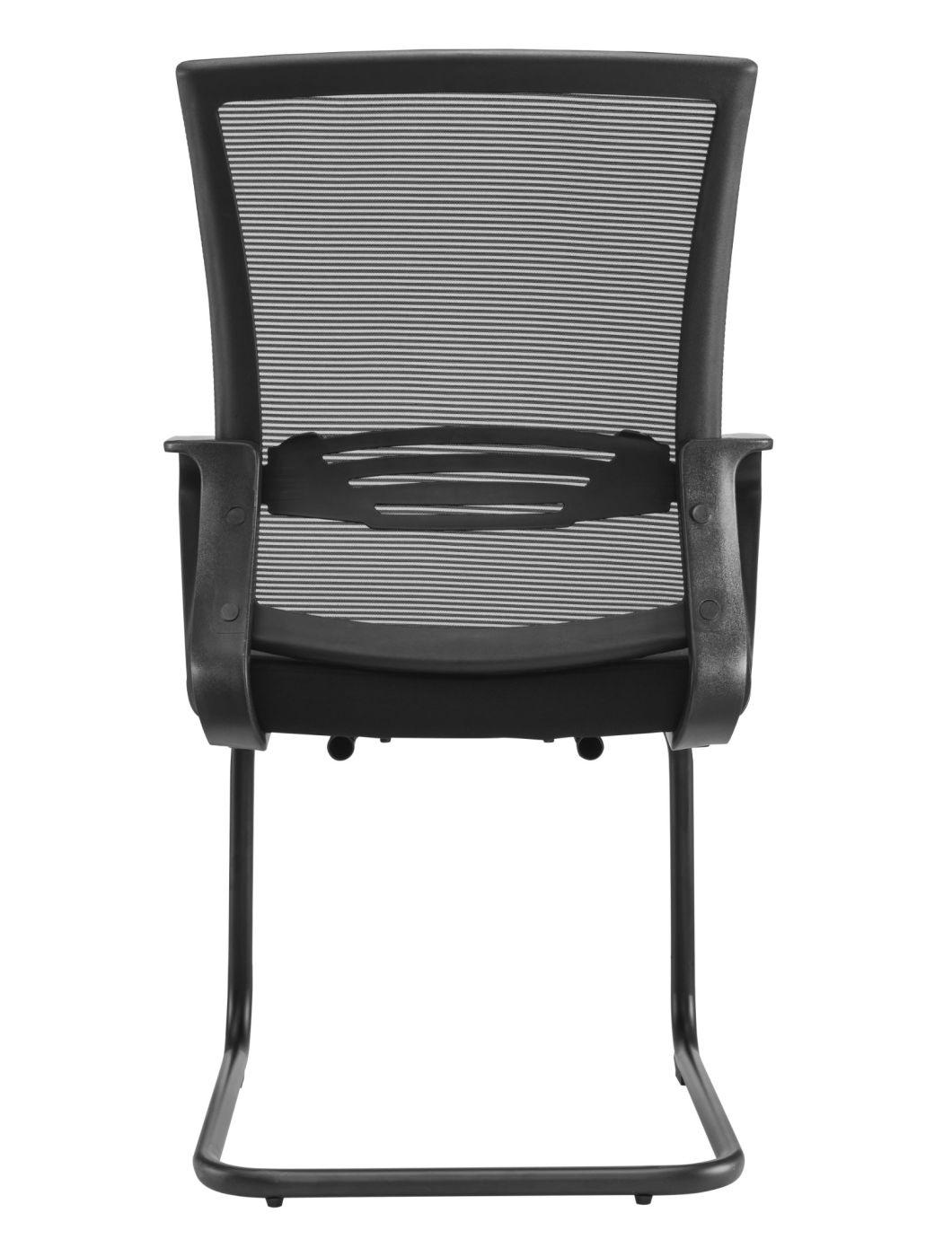 High Back with PP Fixed Arms Simple Mechanism Nylon Base with Headrest Mesh Upholstery and Fabric Cushion Seat Black Color Executive Chair