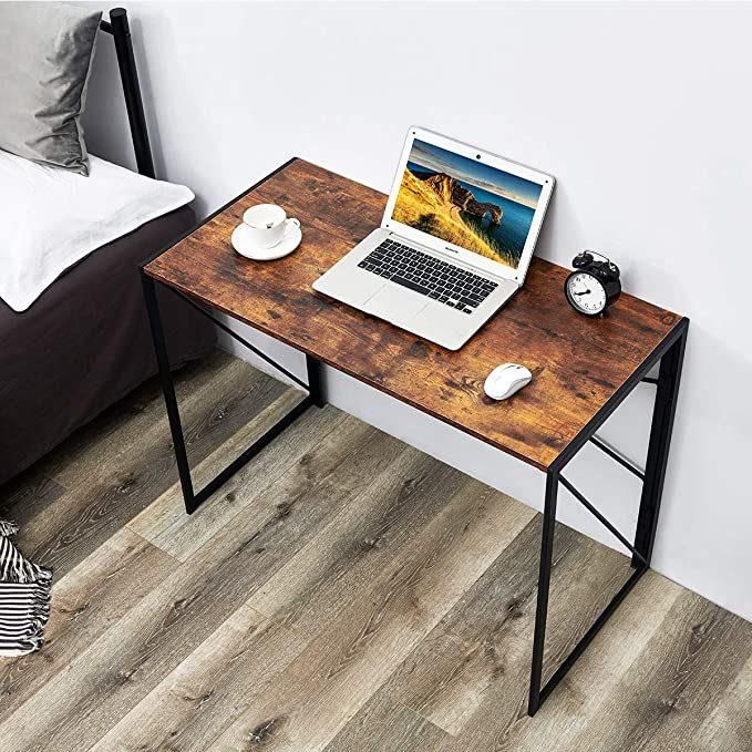 Nova Vintage Brown Folding Laptop Table for Home Office Notebook Desk