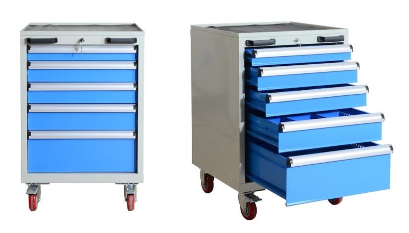 Five Drawers Steel Tool Cart Storage Cabinet