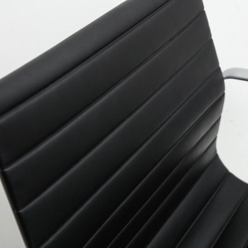 High Ribbed Back Classic PU Leather Ea Aluminum Wholesale Pleated Ergonomic Executive Manager Home Office Swivel Office Chair