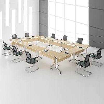 Modern Furniture Flip Office Meeting Table Folding Training Wooden Table