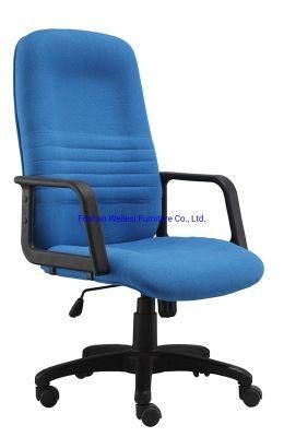 Blue Color High Back Simple Tilting Mechanism with PP Armrest 320mm Nylon Base Office Chair