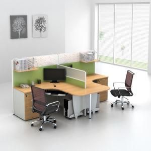 Compact 2 Seat Modern Work Partition W Pedestal as Post