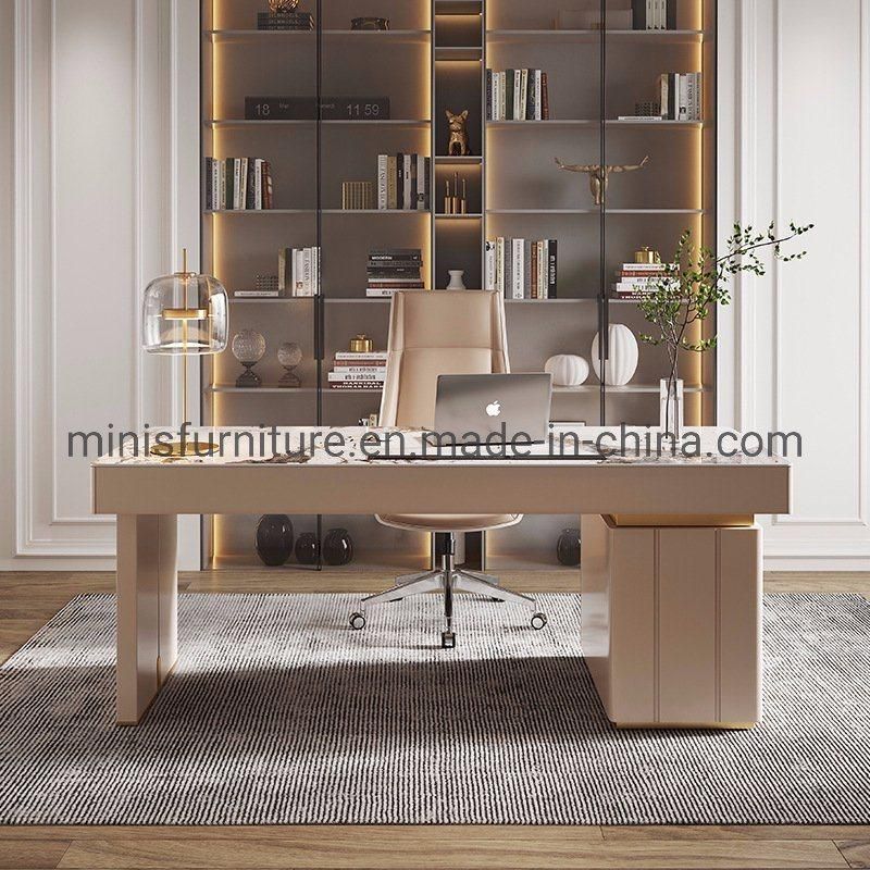 (M-OD1208) Beautiful Office Curved Marble Computer Desk Furniture