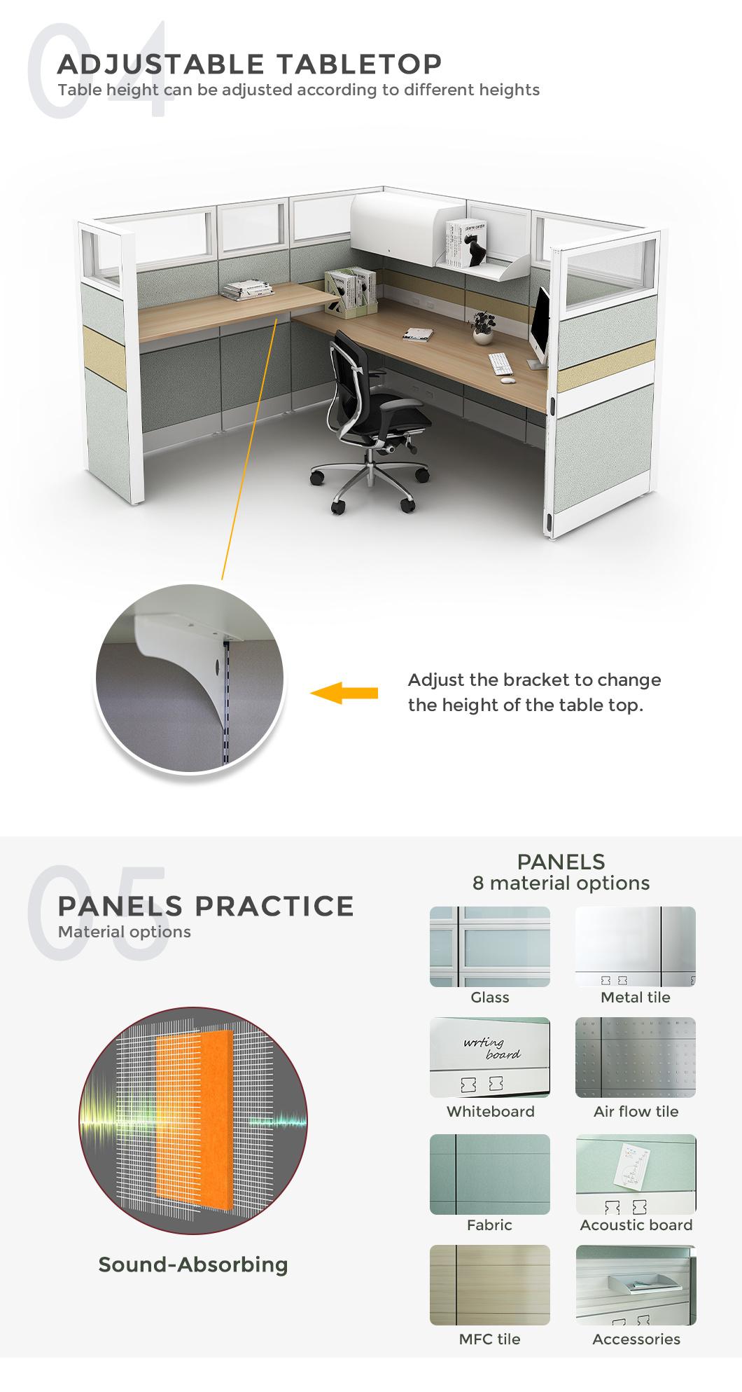 T10 High-End Partition Cubicle Workstation Design Fabric Table High Quality Office Partition
