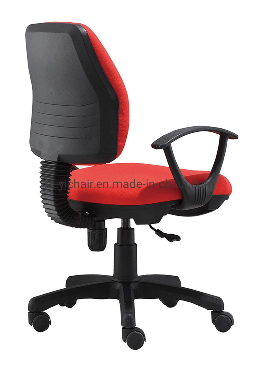 Small Back Simple Tilting Mechanism with PP Armrest 300mm Nylon Base Red Color Office Chair