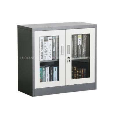 Small File Cabinet Clear Storage Bookcase Cupboard for Office Use